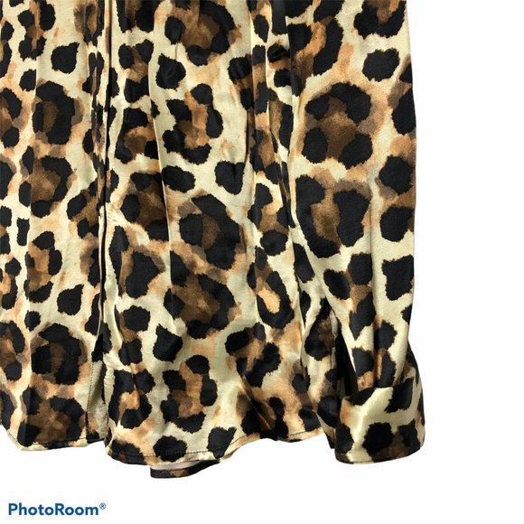 Topshop Leopard Print Button Down Shirt - Picture 3 of 7